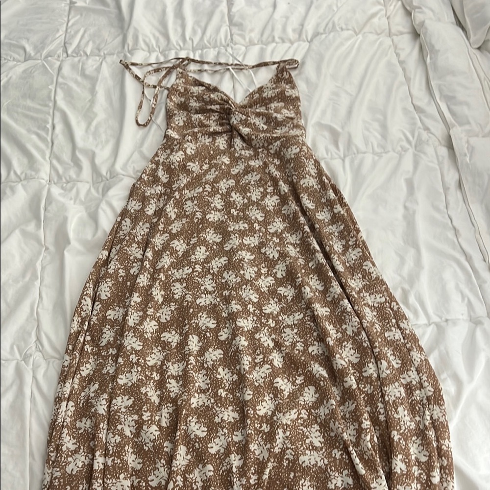 Floral Brown Maxi Dress